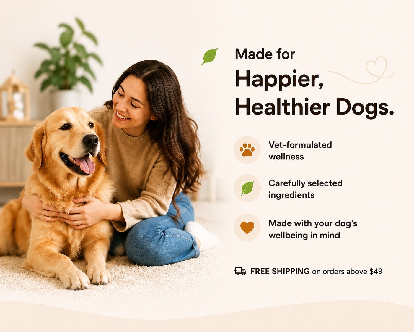 Pet parent with a happy dog
